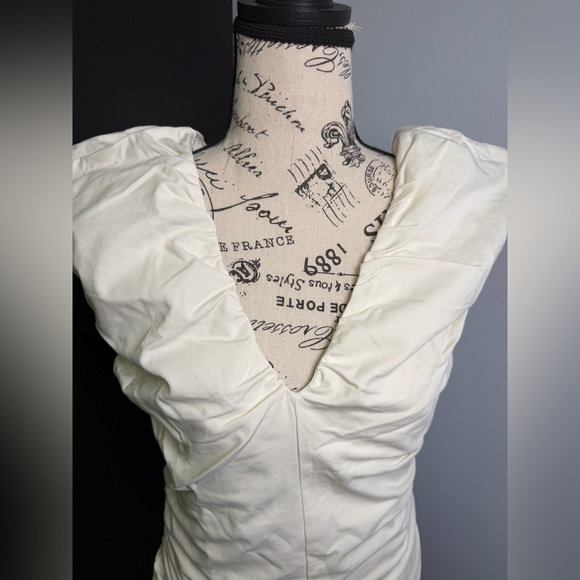 J.Crew Ruched V-neck top in stretch cotton blend NWT Size M - Picture 2 of 9